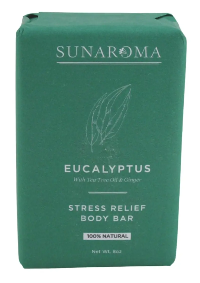 Sunaroma Savon en barre Eucalyptus Arbre à Thé Gingembre – Lot de 6, 8 onces