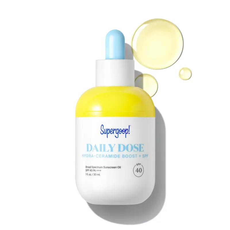Supergoop! Daily Dose Hydra-Ceramide Boost + SPF 40 – Sérum huile hydratant à large spectre, 30 ml, tous types de peau