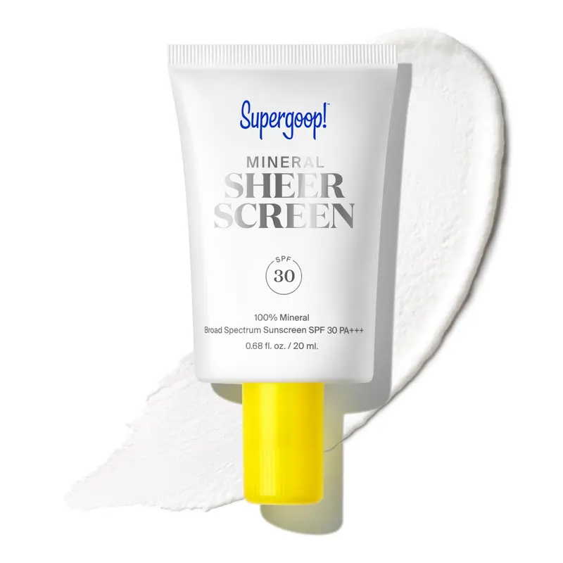 Supergoop! Écran minéral léger SPF 30 PA+++ – Fini satiné et prébase maquillage pour tous les types de peau