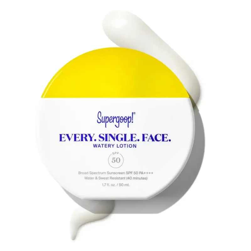 Supergoop! Every. Single. Face. Lotion – FPS 50 PA++++, hydratation légère et fini invisible – 50 ml (1,7 oz)