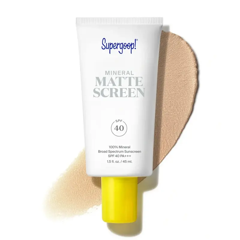 Supergoop! Mineral Mattescreen SPF 40 – 45 mL, écran minéral sans huile, fini mat et contrôle des brillances