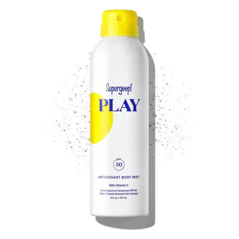 Supergoop! PLAY Antioxidant Body Mist SPF50 PA++++ – Brume Corporelle, 178 ml, écran solaire pour journées actives