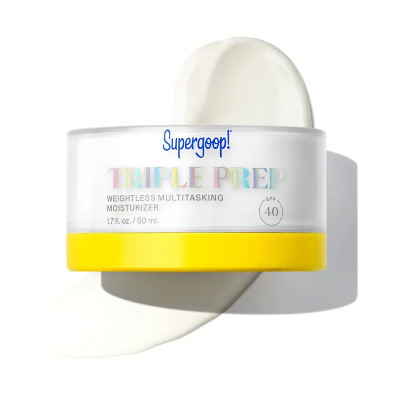 Supergoop! Triple Prep Hydratant Visage SPF 40 – Multitâche Léger, Hydrate & Protège – 50 ml