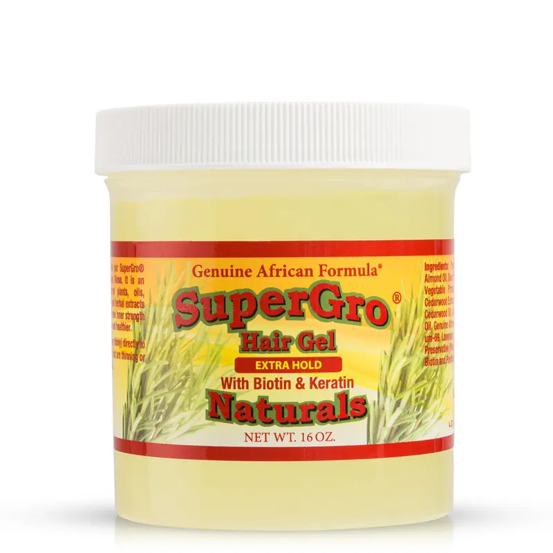 SuperGro Gel Tenue Extrême pour Braids et Locs — Contrôle des Bords et Brillance | Genuine African Formula