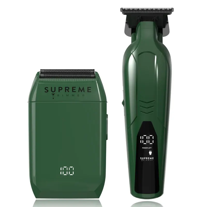 Supreme Trimmer Vader Trimmer et Rasoir Foil Crunch – Kit Coiffure Pro, Lame T-DLC ST3778 & STF602, Rouge IPX6