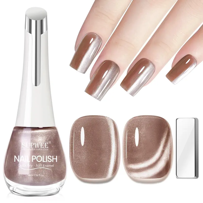 SUPWEE Vernis à effet œil-de-chat Non Gel – Aimant, Fini Brillant, Séchage à l’air, 16 ml