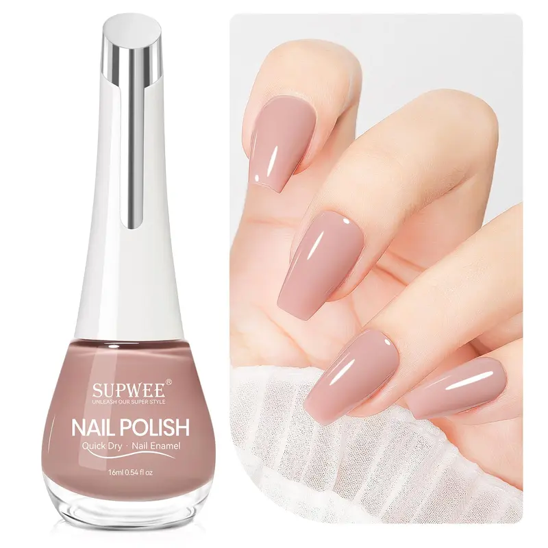 SUPWEE Vernis Nude Séchage Ultra Rapide – 16 ml, Finition Brillance Haute