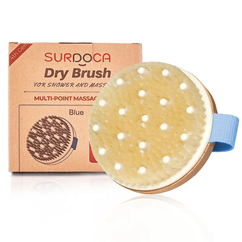 SURDOCA Brosse Corporelle Exfoliante – Brossage à Sec et Routine Bien-Être (Bleu)