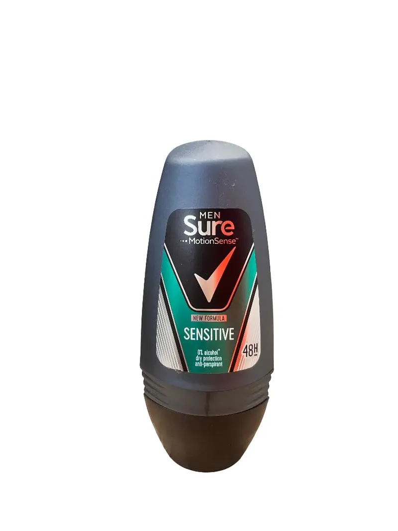 Sure Men Déodorant Anti-Transpirant Roll-On pour peaux sensibles – 50 ml, Lot de 6