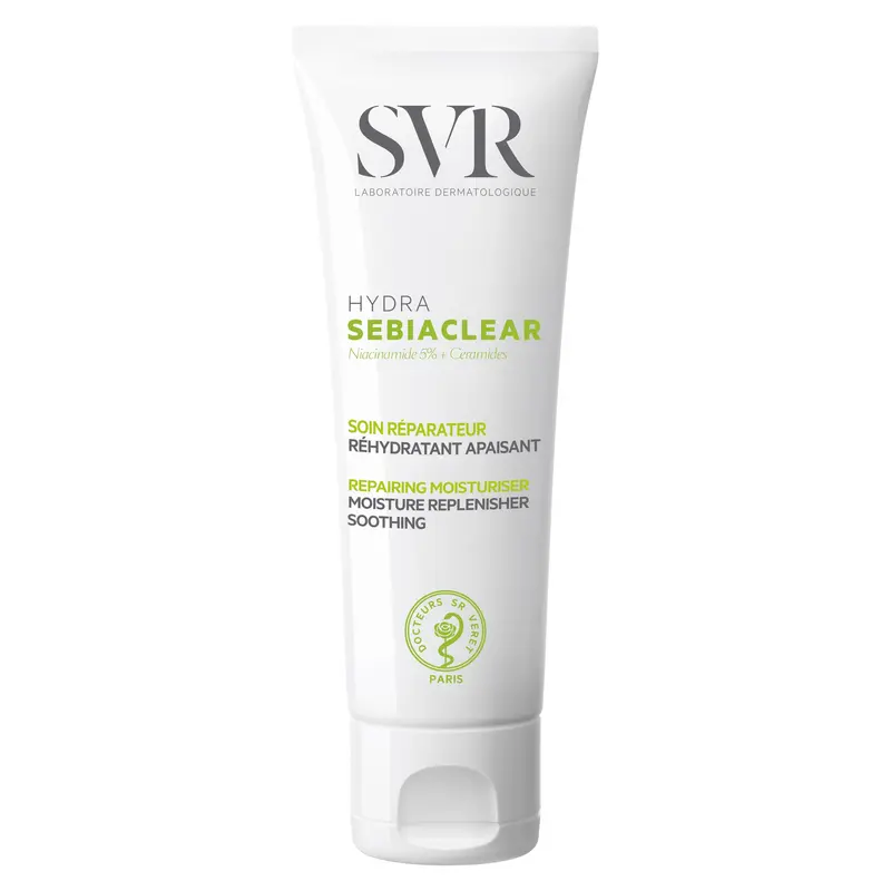 SVR Sebiaclear Hydra — Crème Visage Apaisante Non Comédogène (40 ml) avec Niacinamide, Acide Hyaluronique et Céramides