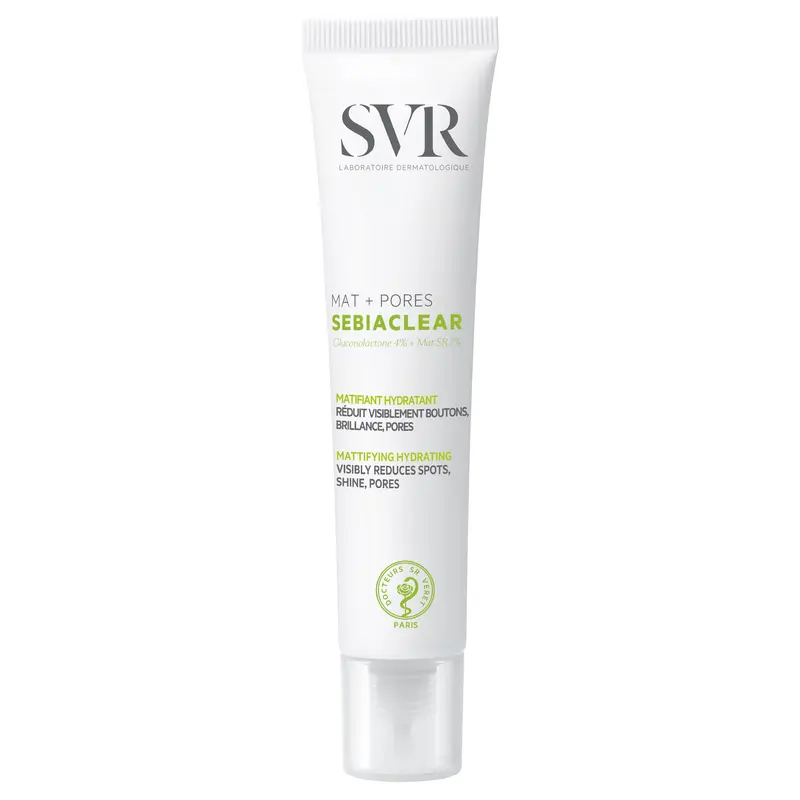 SVR Sebiaclear Mat+Pores – Crème hydratante matifiante 4% Niacinamide pour peaux mixtes à grasses