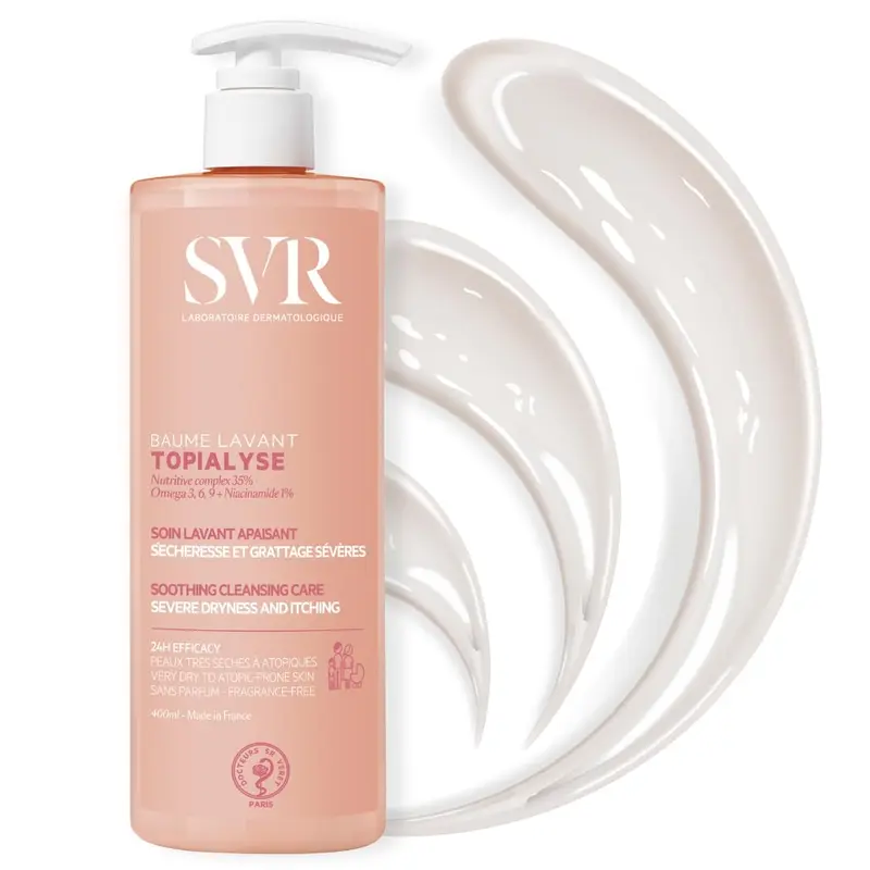 SVR Topialyse Baume Nettoyant – Peau Sèche et Irritée, Sans Parfum, Visage et Corps, 24h Hydratation