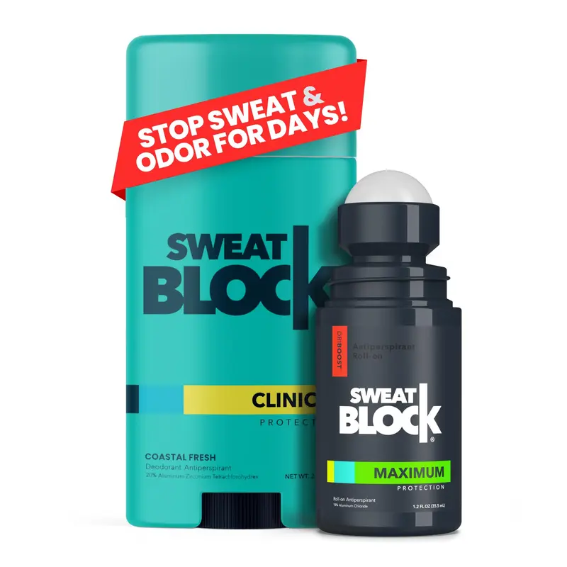 SweatBlock – Système Clinique Antiperspirant et Déodorant (48 h) pour Hommes et Femmes