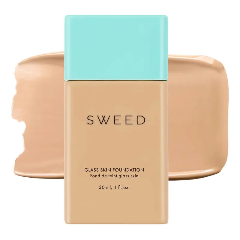 SWEED - Fond de Teint Glass Skin | Formule fluide longue tenue | Hydrate, Nourrit, Repulpe, Protège | Végan & Cruelty-Free