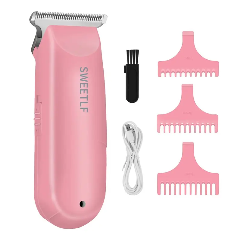 SweetLF Tondeuse à Cheveux Silencieuse Sans Fil – Kit Mini Rose avec 3 Guides