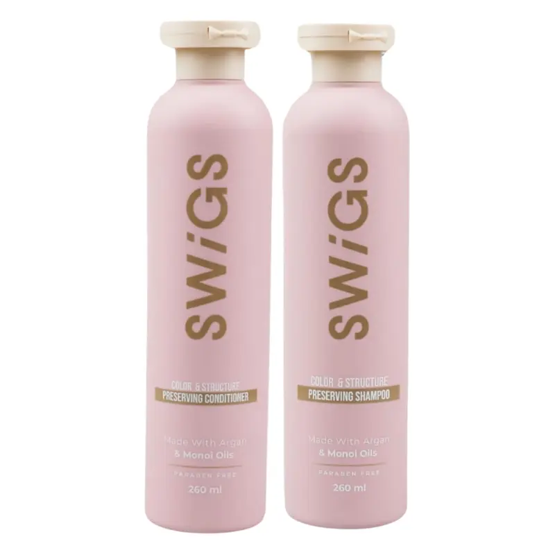 SWIGS Shampooing et Après‑Shampooing pour Perruques – Démêlage, Protection couleur, Corps et Brillance | Lot 2 x 237 ml