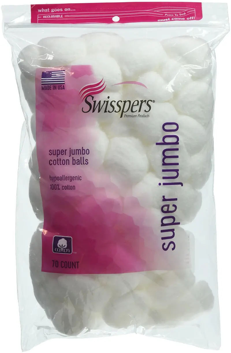 Swisspers Boules de coton extra grande – 70 unités (pack de 2)