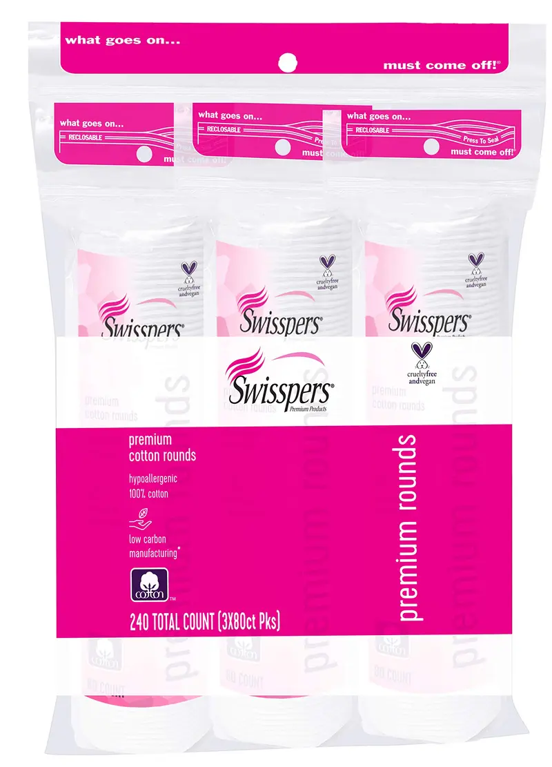 Swisspers Premium – Ronds de coton 100 % hypoallergéniques, 240 unités