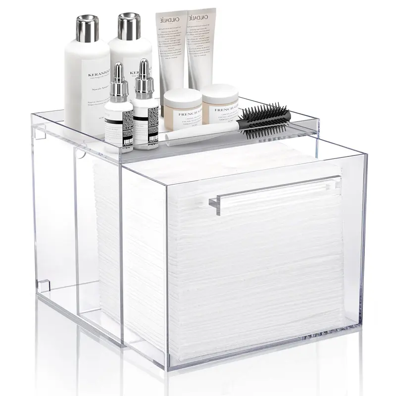 TAINESS Boîte de rangement acrylique pour serviettes jetables – Organiseur mural avec tiroir – Compatible Clean Skin Club XL – Saint-Valentin