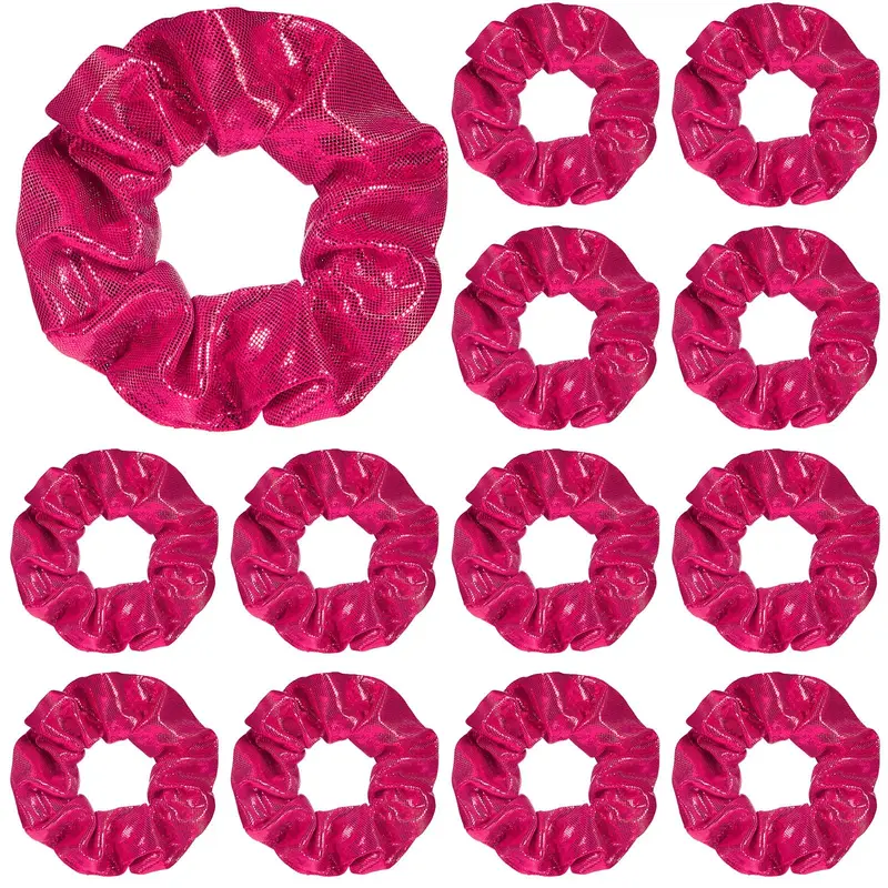 Taiyin - 24 chouchous métalliques roses brillants pour sport et danse