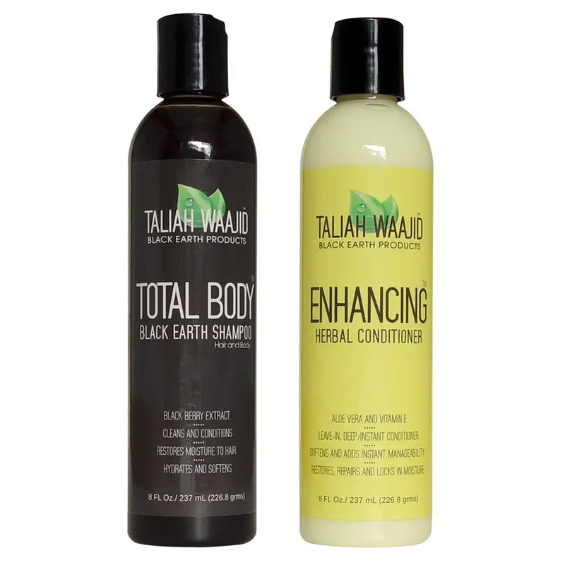 Taliah Waajid Total Body Shampoing Black Earth et Après-Shampoing à base d’herbes