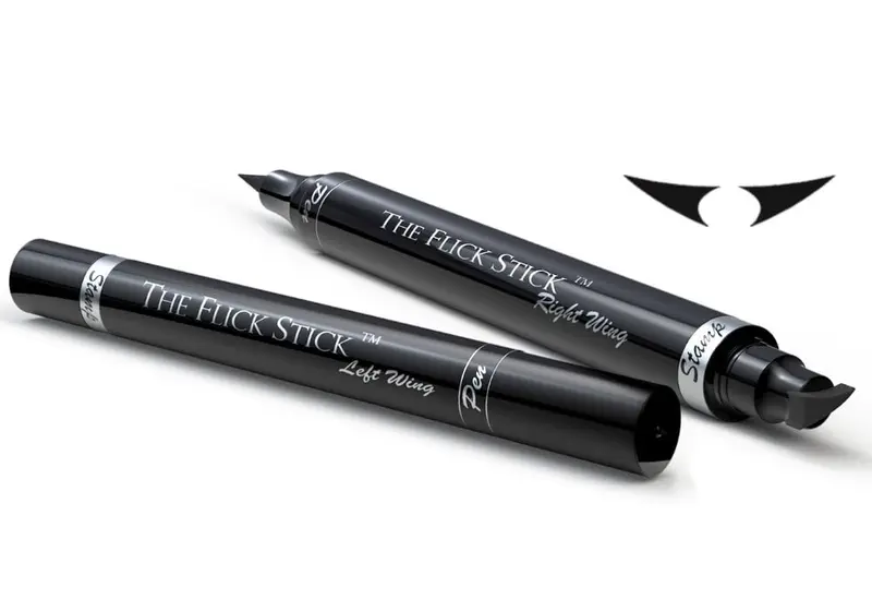Tampon delineateur ailé The Flick Stick – Ailes rapides et faciles, résistant à l'eau (Pack triple Noir Nuit)