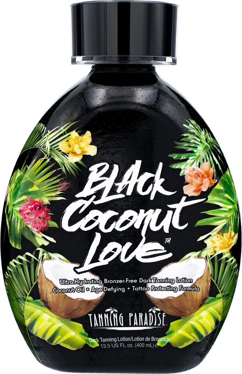 TANNING PARADISE Lait Coco Noire Amour — Hydratation intense, anti-âge et protection tatouage