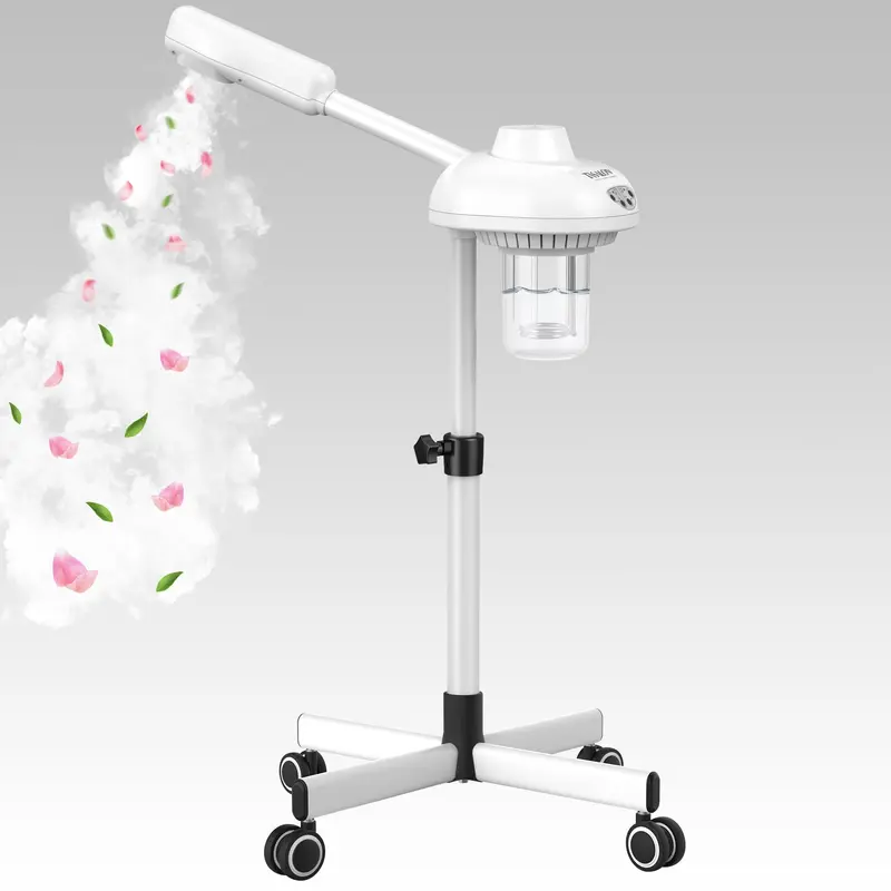 TASALON Vaporisateur Visage Professionnel sur Roues – Ozone Chaud pour Spa et Esthétique