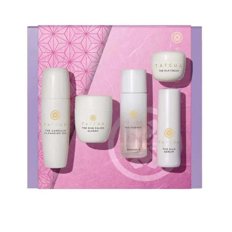 TATCHA Ensemble Rituel de Démarrage – Nourrissant pour Peau Mixte à Sèche | Initiation de 2 Semaines | Valeur 140$
