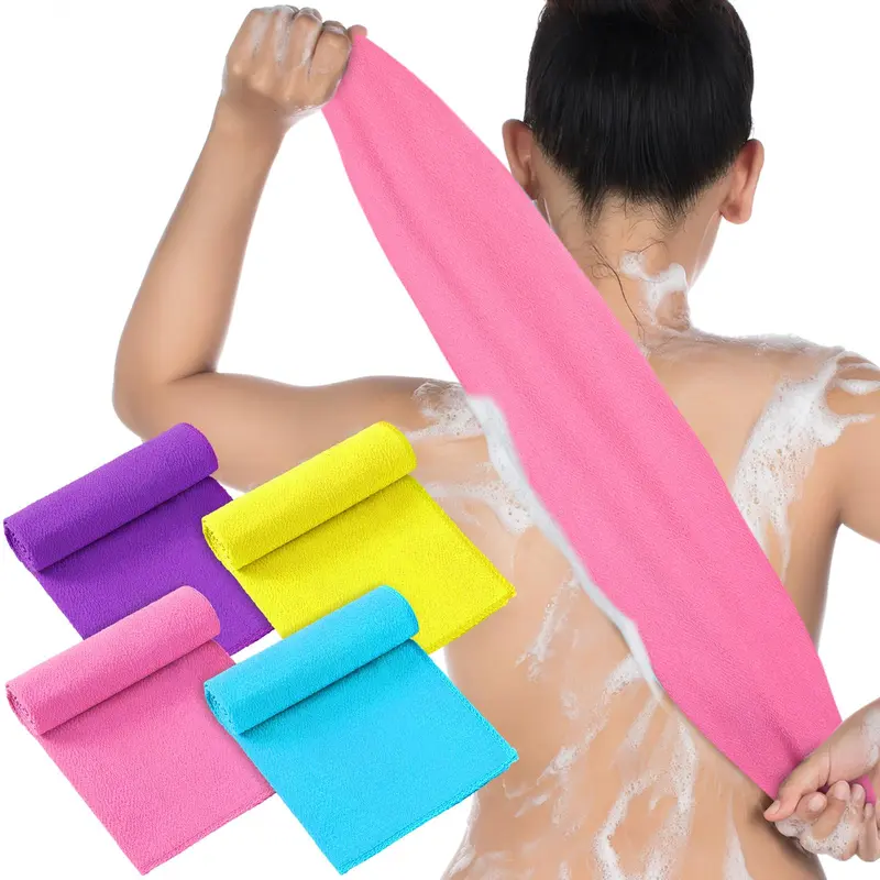 Tatuo Gants exfoliants pour le corps – Lot de 4 lavettes dos 90 x 33 cm