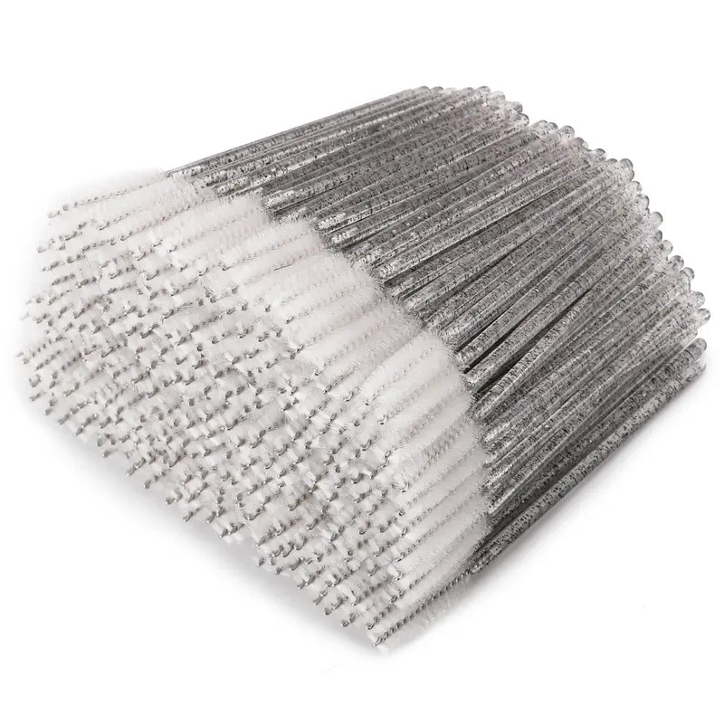 Tbestmax Goupillons Jetables – 300 Pièces, Applicateur Mascara pour Cils et Sourcils, Tête Blanche sur Tige Noire