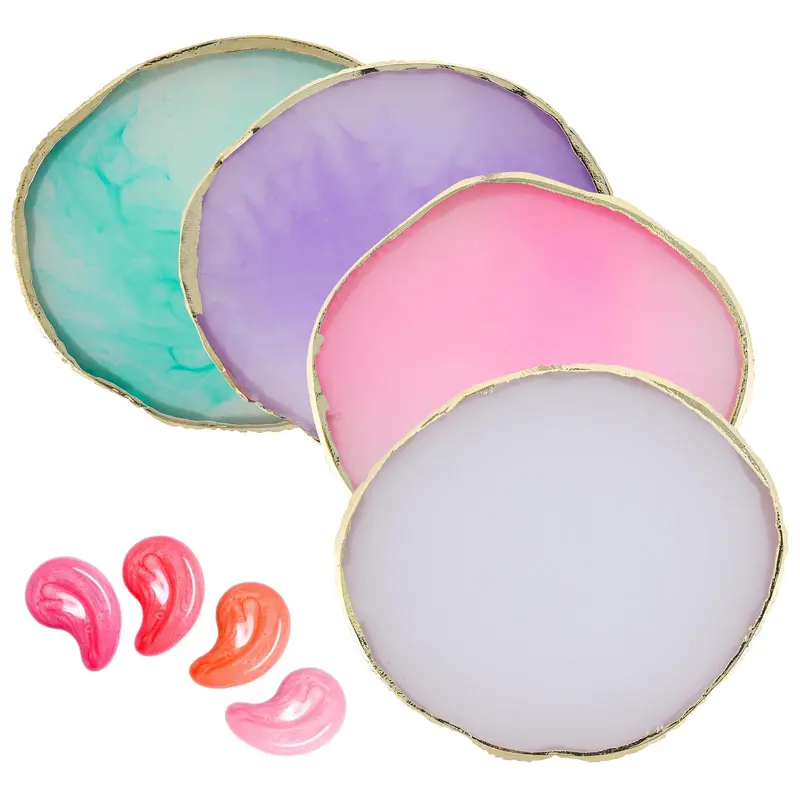 Tbestmax – Lot de 4 palettes d'art ongulaire en résine | Plateau de mélange vernis 4 couleurs