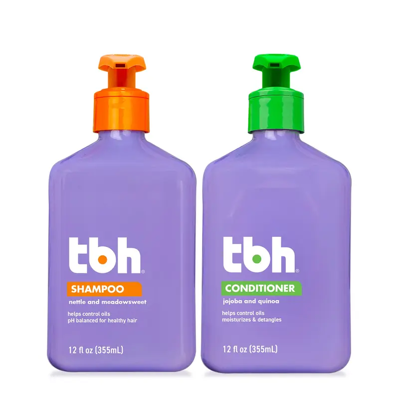 TBH Shampoing et Après-Shampoing pour Enfants et Ados – Sans sulfates ni parabènes – Coffret 2 × 340 ml