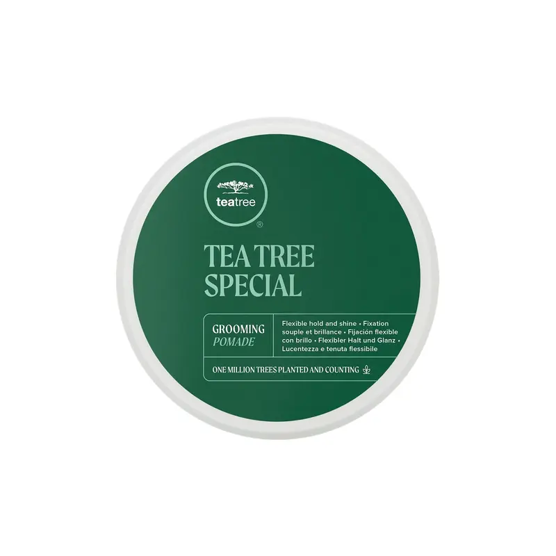 Tea Tree Grooming Pomade – tenue flexible et brillance, pour tous types de cheveux, surtout ondulés et bouclés | 85 g