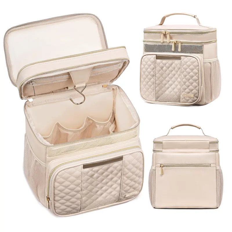 Tealari Trousse de Toilette en Cuir Grande – Sac Voyage Étanche avec Poche Téléphone Transparente