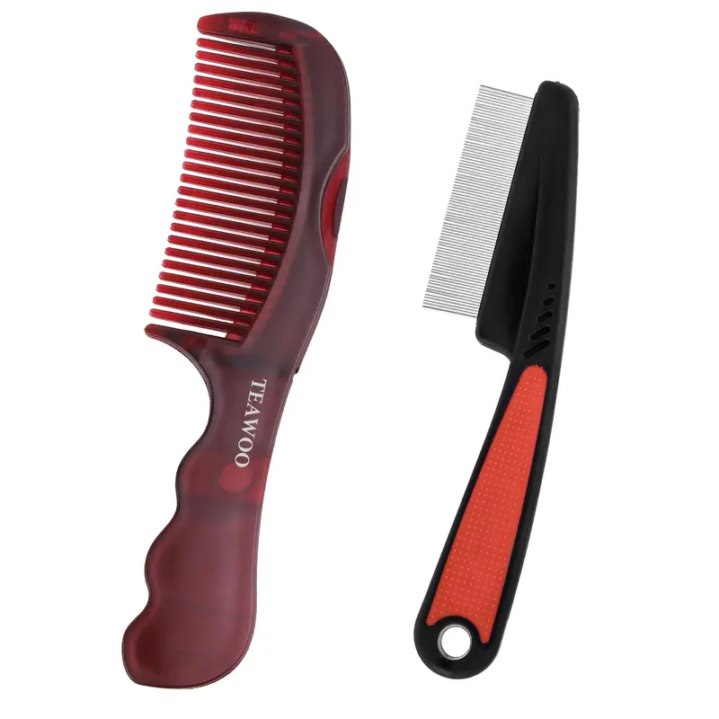 TEAWOO Peigne Anti-Pellicules et Peigne Fin Inox – Kit Soin Cuir Chevelu