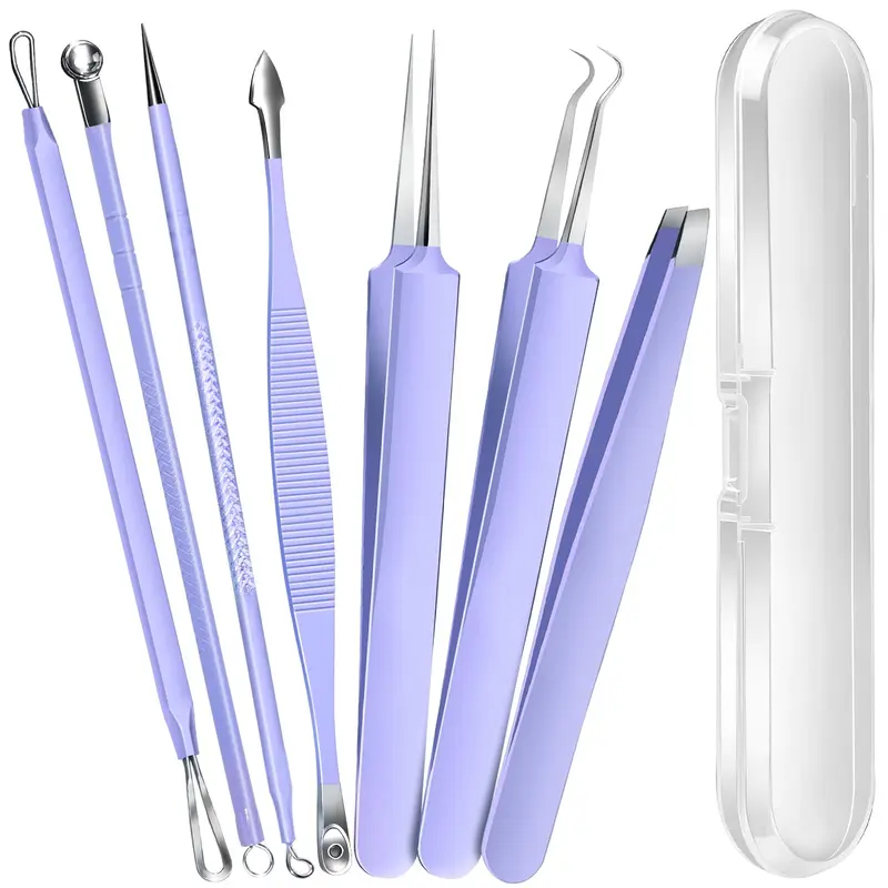 Teenitor Kit d’Outils pour Boutons et Points Noirs — Extracteur Comédons et Pinces Poils Incarnés