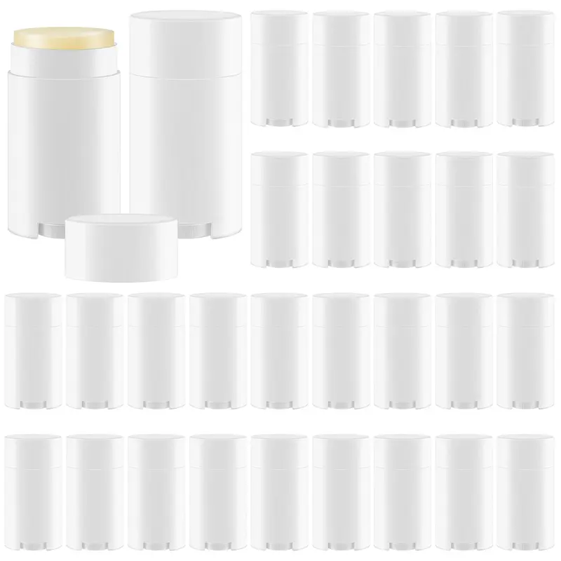 Teenyyou – 30 Contenants Déodorant Vides Ovales 75 ml, Remplissage par le Bas, Rotation, Capuchon Rond – Cosmétiques Faits Maison