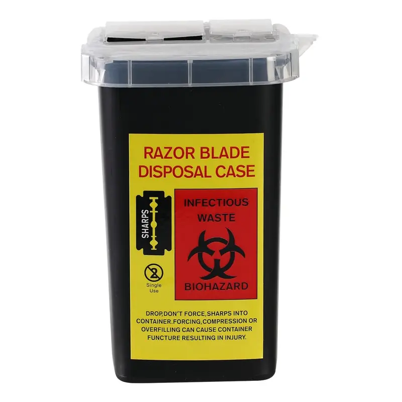 TEONEI Boîte Distributeur de Lames Rasoir – Conteneur Portable et Sécurisé (Noir)