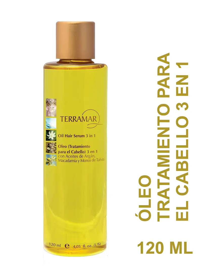 Terramar Oleo Argan, Macadamia et Monoi de Tahiti – 120 ml | Soin Capillaire