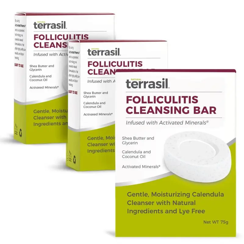 Terrasil Folliculitis Soap – Soin apaisant pour folliculite et poils incarnés | Savon 75 g (lot de 3)