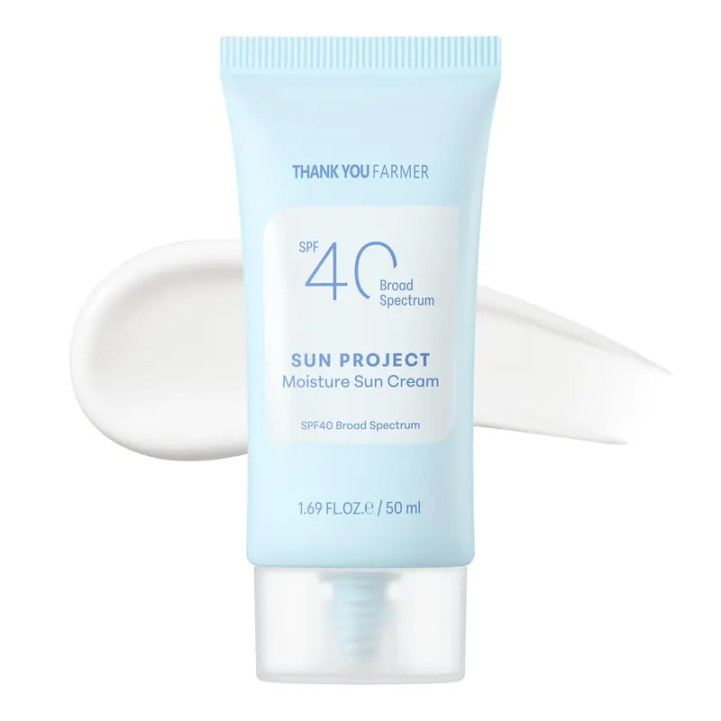 THANKYOU FARMER Sun Project Crème Solaire SPF40 – Hydratante, Sans Parfum, Fini Invisible, 50 ml