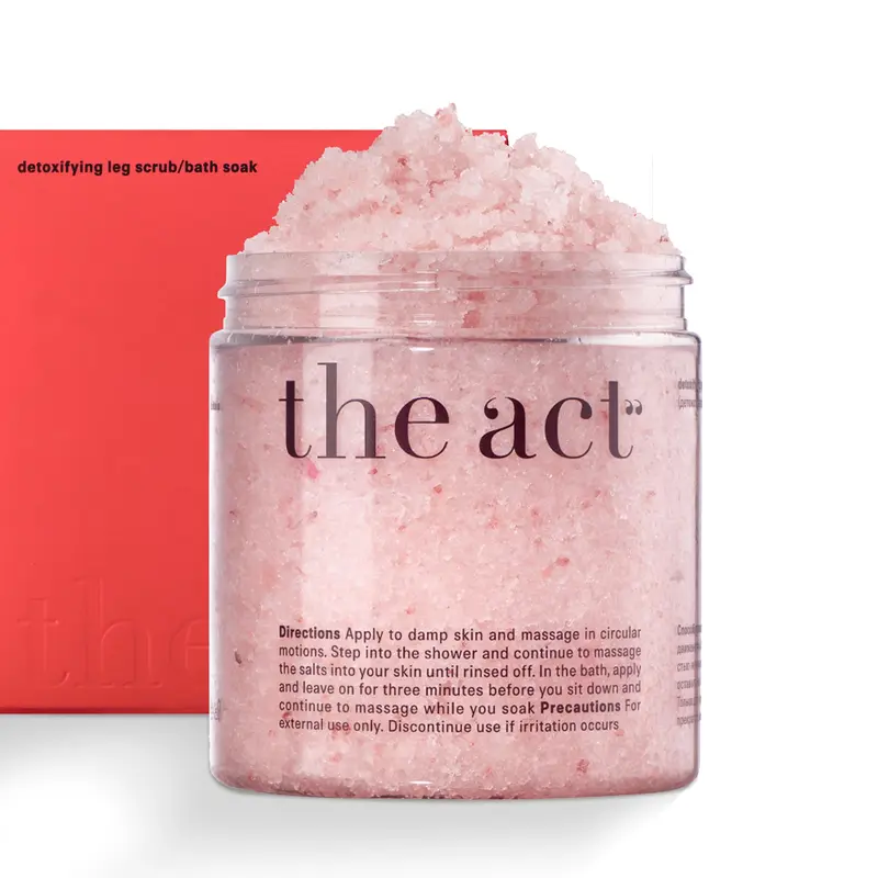 The Act Detox – Gommage corporel organique au sel d’Himalaya et sel marin – anti-cellulite, nourrissant – vegan – parfum pamplemousse – 300 g