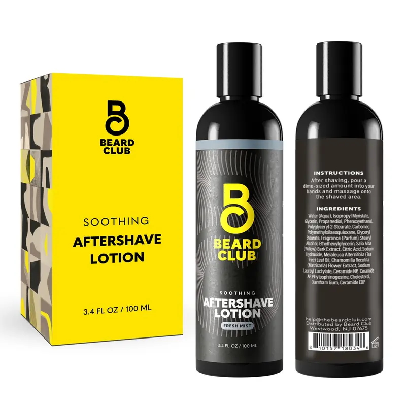 The Beard Club Après-Rasage pour Hommes – Baume Apaisant à Camomille, Huile d’Arbre à Thé et Écorce de Saule – Texture Légère, Apaise et Préserve la Douceur – 100 ml