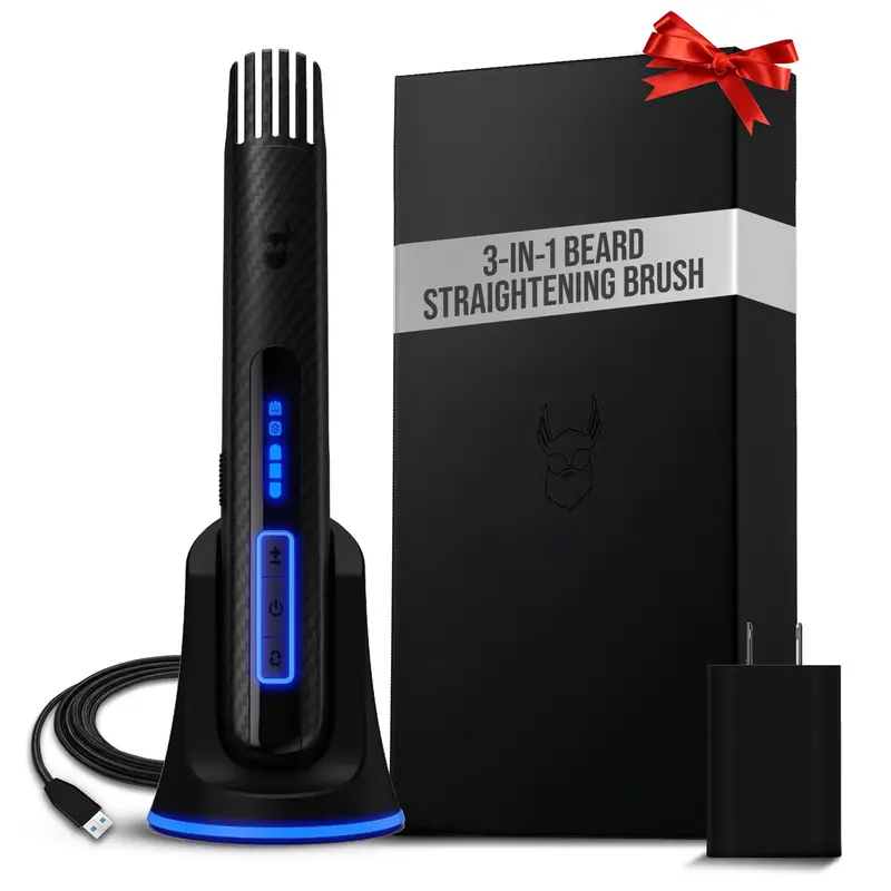 The Beard Struggle Carbon X – Brosse Chauffante Sans Fil pour Barbe (160–200 °C)