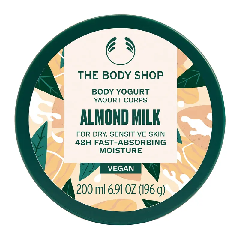 The Body Shop Almond Milk Body Yogurt – Hydratation instantanée pour tout le corps, peau sensible – végane – 6,91 oz