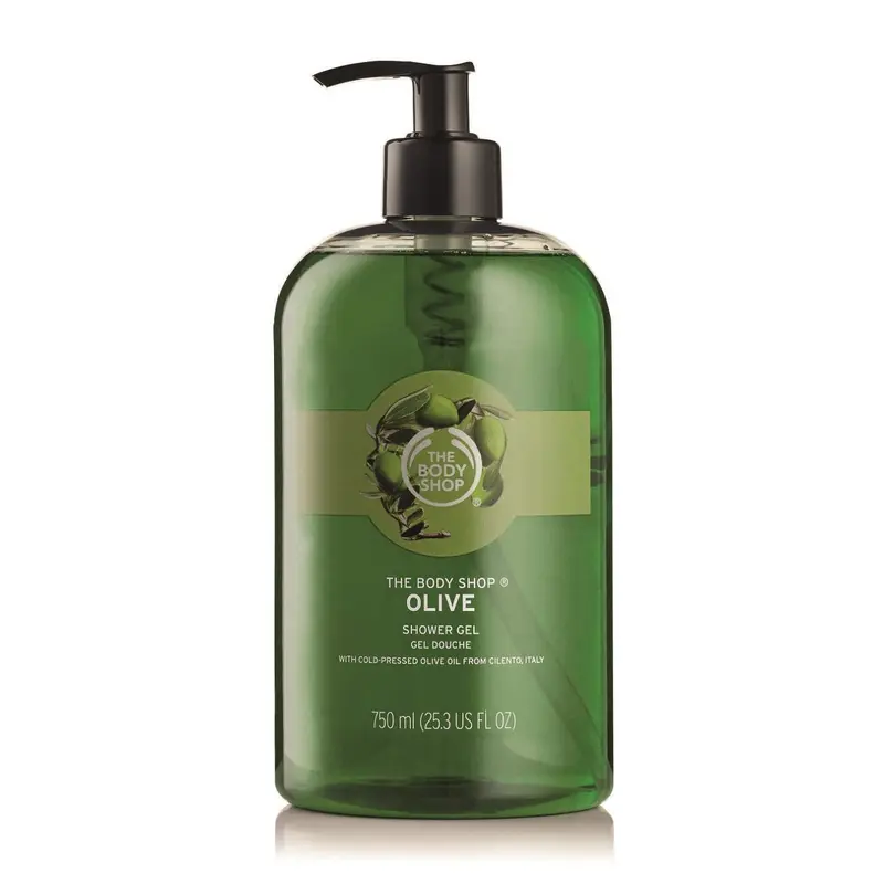 The Body Shop Gel Douche Olive – Grand format 750 ml, parfum méditerranéen