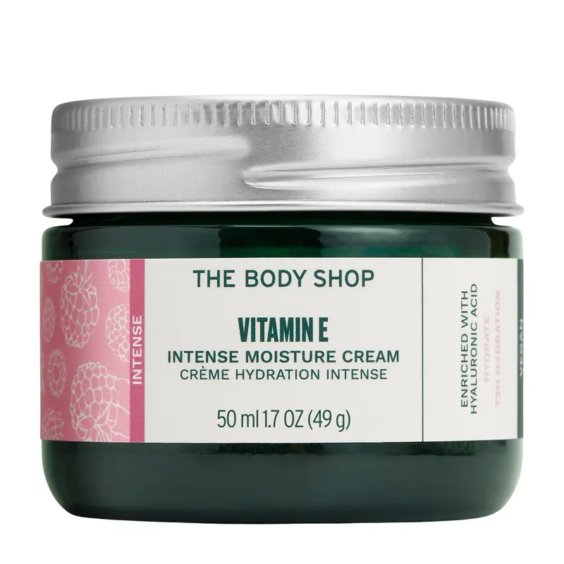 The Body Shop Vitamin E Intense Moisturizer – Hydratation jusqu'à 72 heures pour peaux sèches, vegan, 50 ml (1,7 oz)
