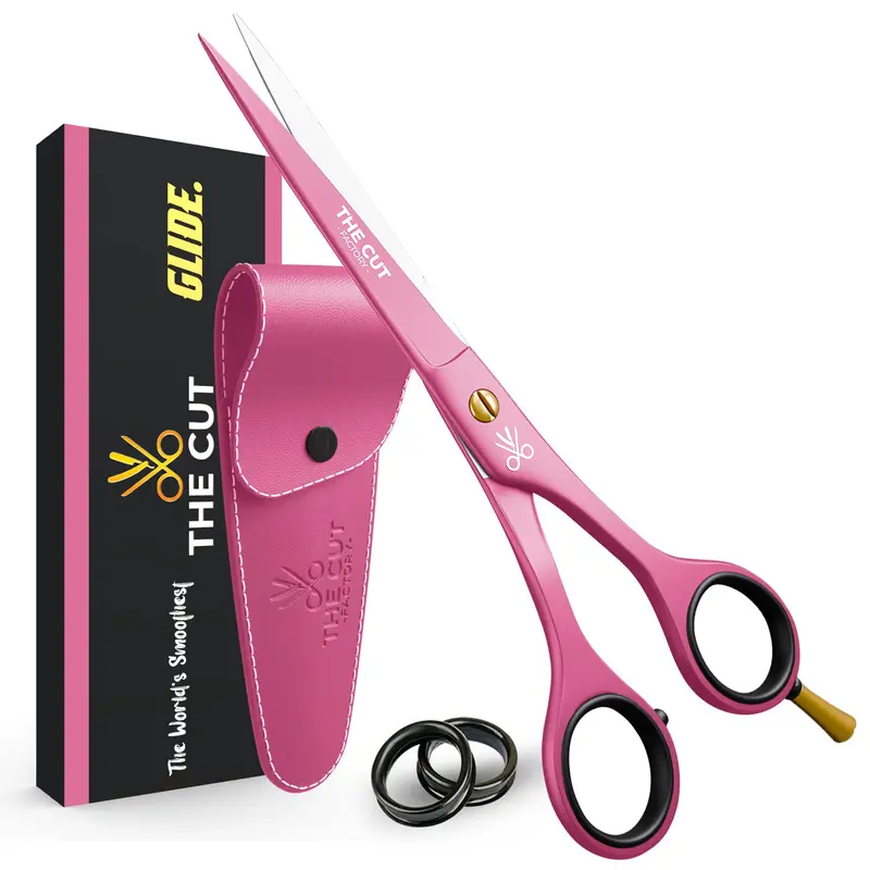 THE CUT FACTORY - Ciseaux professionnels 6,5 pouces – Acier haute résistance 420 – Rose