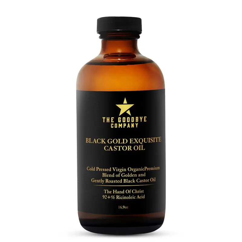 The Goodbye Company - Huile de ricin noire jamaïcaine 100% pure et biologique, pressée à froid - Soin cheveux, peau, cils et sourcils - 16,9 oz